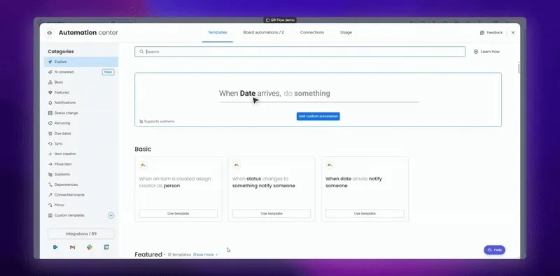 Creating QR code via pre-build recipe