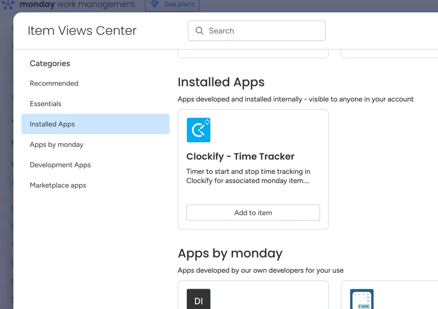 Find app view