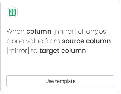 Mirror column example automation