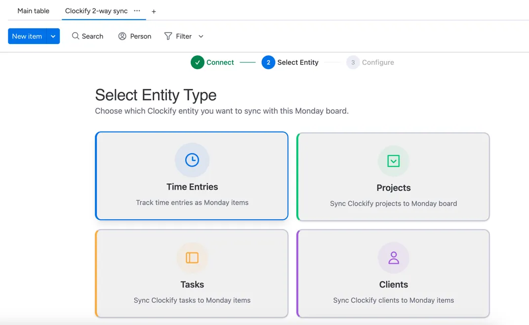 Select entity