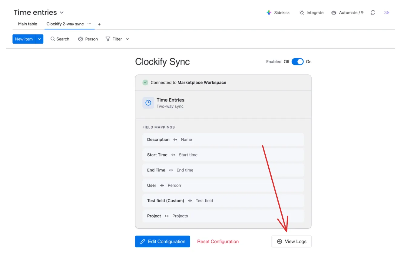 View execution logs
